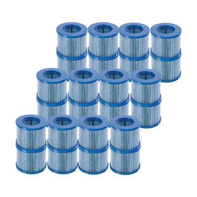 Paquet de 24 cartouches filtrantes pour spa bleu, remplacement de filtres de spa, filtration de spa gonflable
