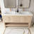60 In. W X 21 In. D X 35 In. H Double Sink Freestanding Bath Vanity In Light Oak With White Acrylic Top