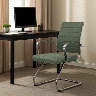 Doba Comfortable Ergonomic Executive Leather Office Chair with Lower Back Support and Steel Frame – Modern Conference Task Chair for Home or Office
