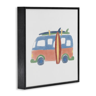 «Summer Beach Bus», art de la giclée encadrée par Carrie Cantwell
