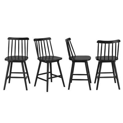 Tabouret tournant 24 "en bois massif (ensemble de 4)