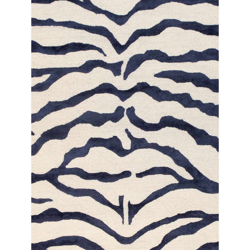 Tapis noir / blanc en coton / laine / soie à motif abstrait noué à la main 8 pi 6 po x 11 pi 6 po Emilion