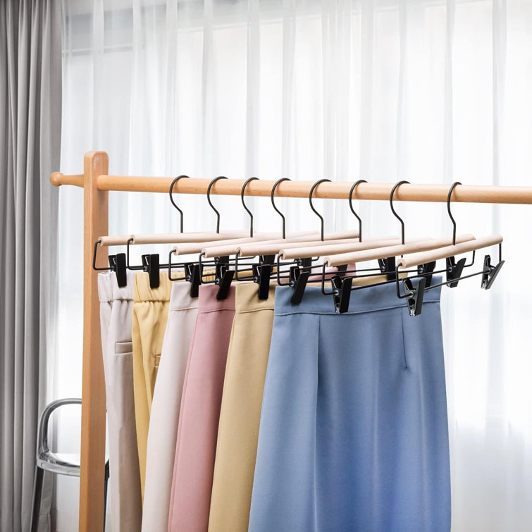 Heavy Duty Metal Non-Slip Hangers with Clips for Skirt/Pants Rebrilliant