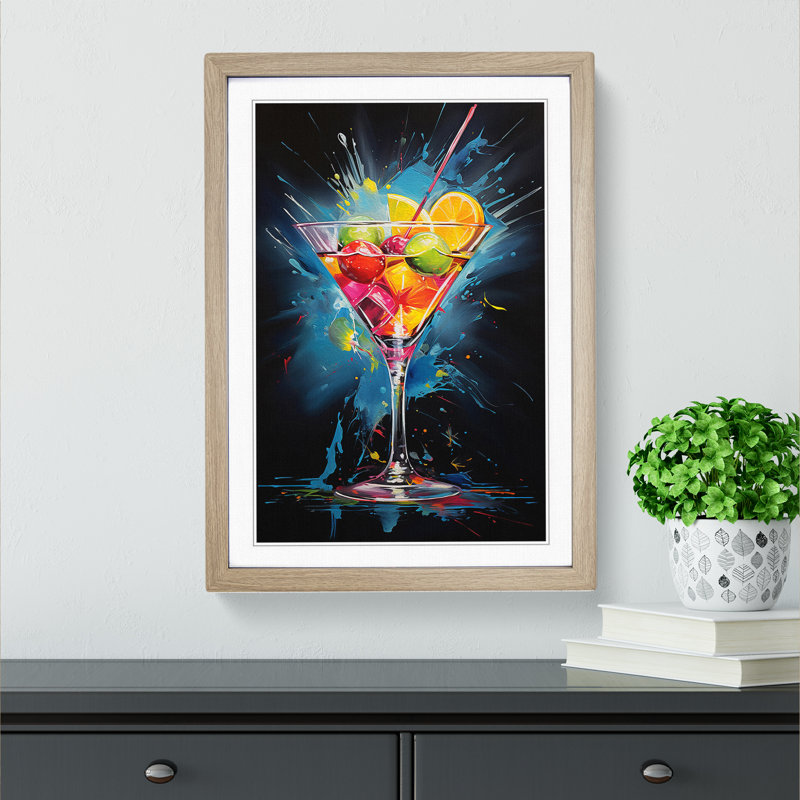 Single Picture Frame Print on Wood, 46cm H x 34cm W, Oak Framed