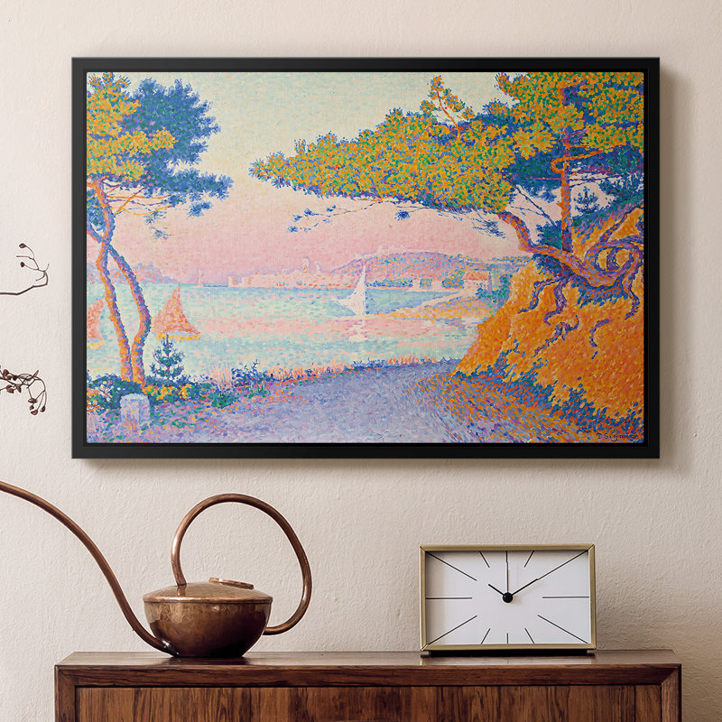 Golfe Juan, 1896 - Paul Signac, toile tendue avec châssis, 16 x 24, Noyer
