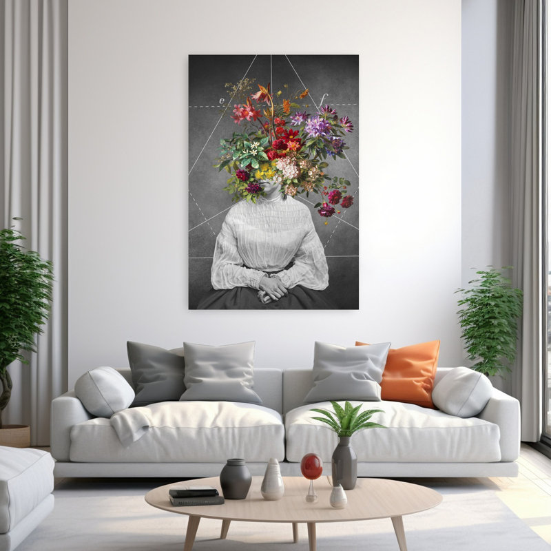 «Mathematical Beauty», art mural rétro sur fleur, H 60 po x l 40 po