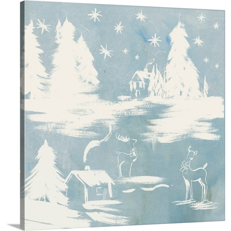 Frosty Village - reproduction d'art sur toile, Toile tendue, H 30 po x l 30 po x P 1,25 po