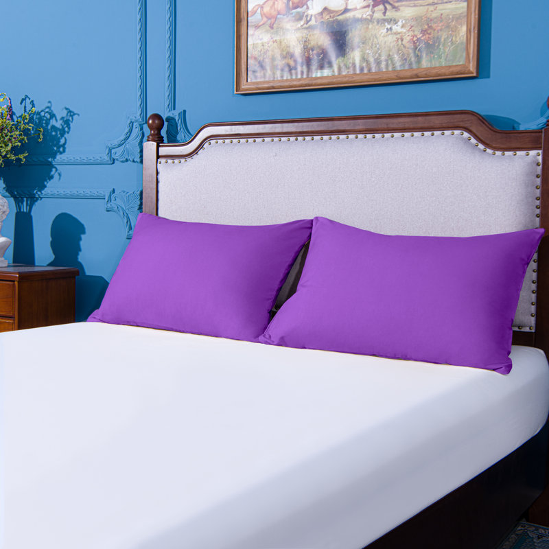 Taies d'oreiller de lit, 1800 taies d'oreiller en microfibre brossée avec fermeture à enveloppe - NTBAY, Mauve, Très grand
