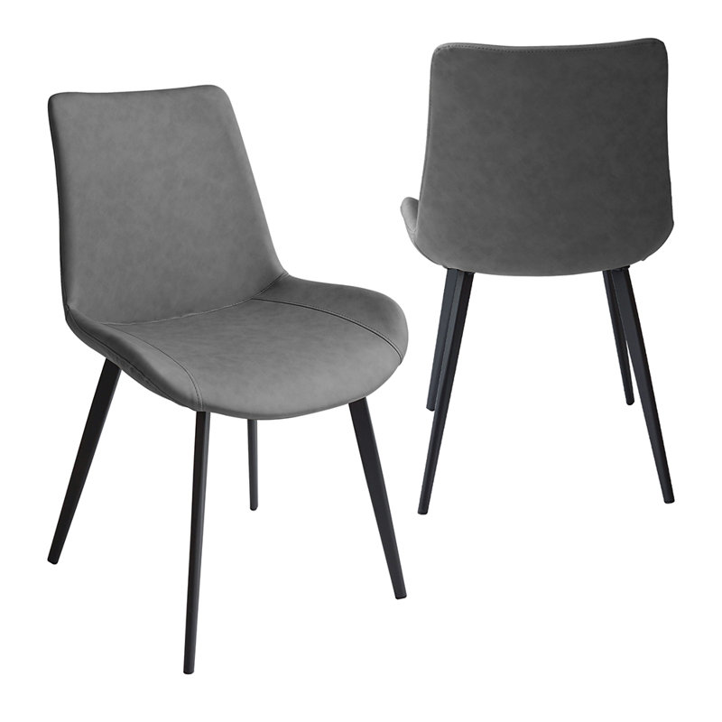 Gitty 45.67'' Round Dining Table Set, Steel Legs, For Leisure Coffee, Save Space (1 Table 2 Chairs), Black