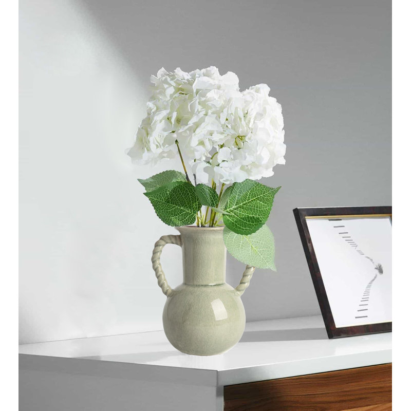 Decorative Vases For Home Decor,Rustic Ceramic Vase, Green