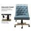 Vail 38.5" H Button-Tufted Task Chair with Solid and Manufactured Wood Base-279403239