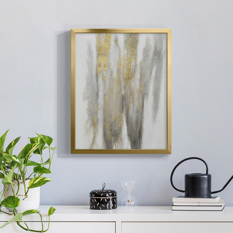 «Free-Flowing I» - Toile avec cadre de qualité supérieure - Prêt à être accroché, H 19 po x l 16 po x P 1,5 po