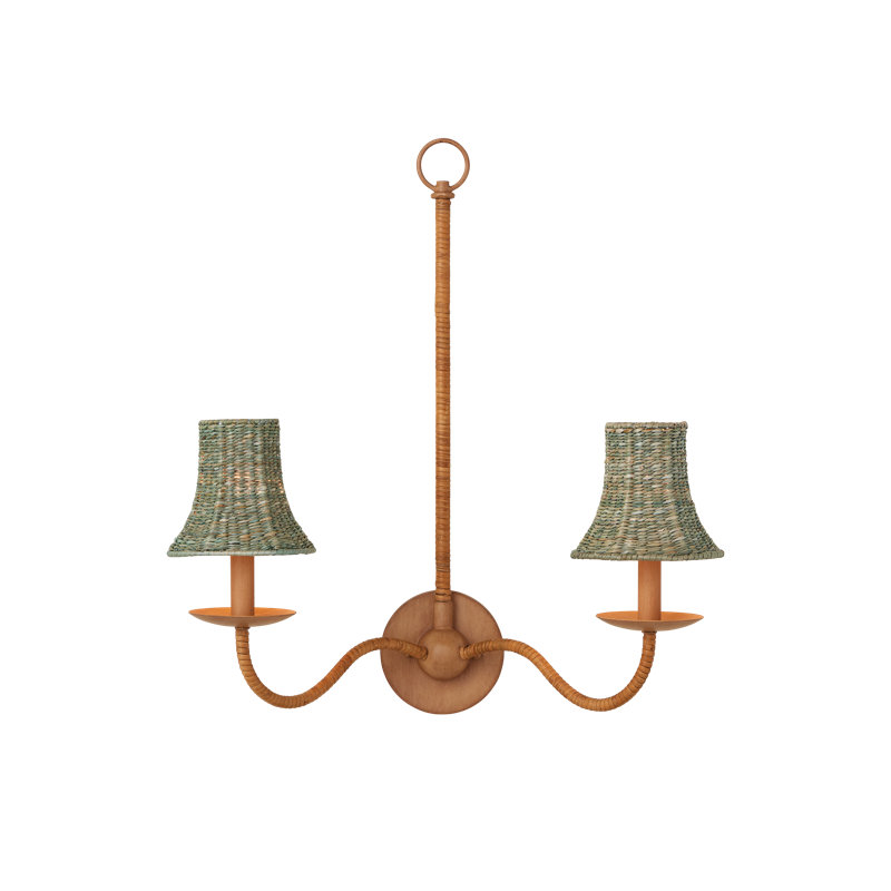 Bell Whitewashed Chandelier Shade, Teal