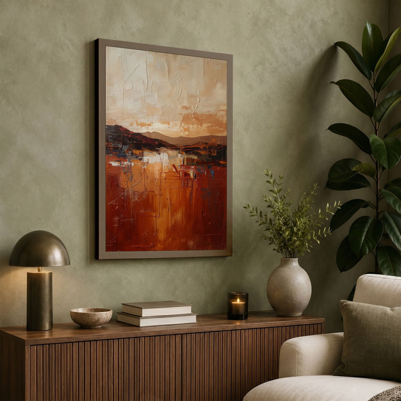 Desert at Dusk Abstract - Wrapped Canvas, 36x24 - 91.4 x 61.0 cm, Sage Border