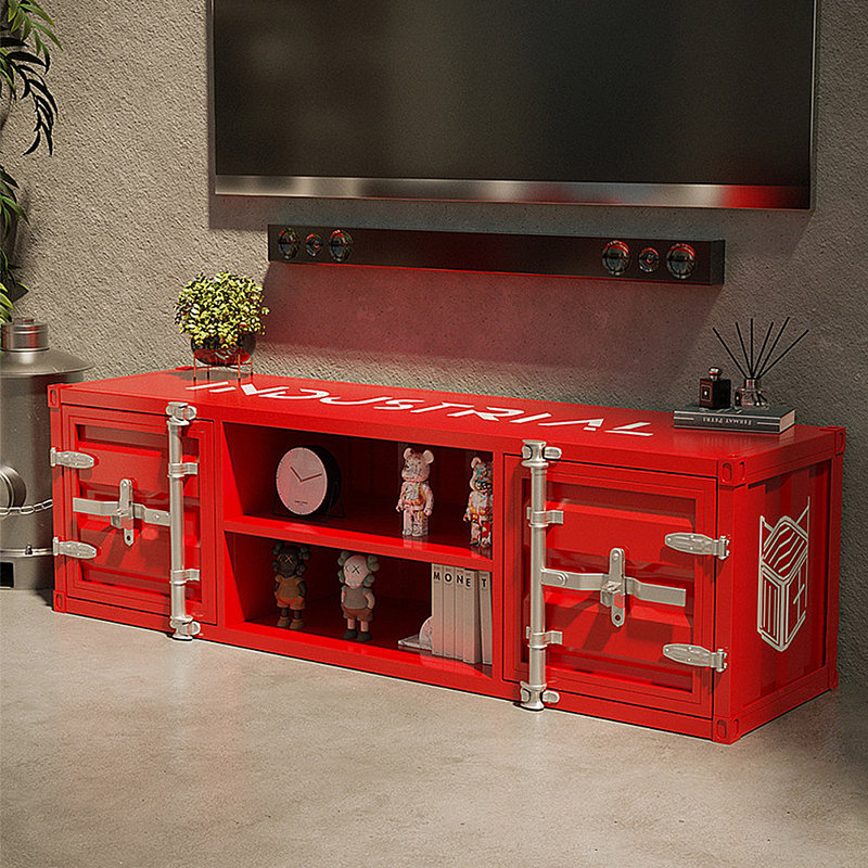 Industrial style iron TV stand floor cabinet