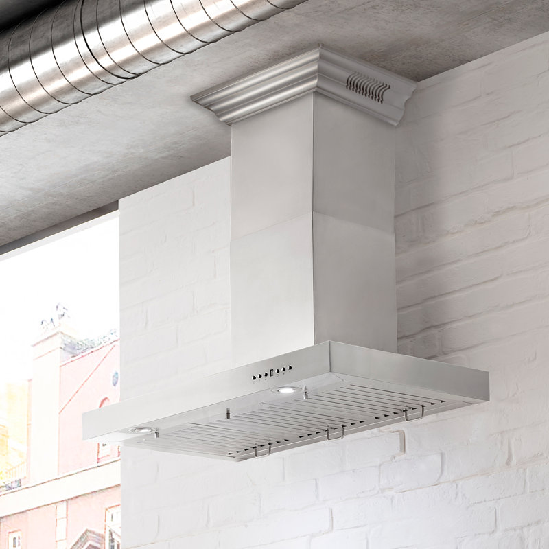 30" 400 CFM Ducted Wall Mount Range Hood, Stainless Steel, 48"