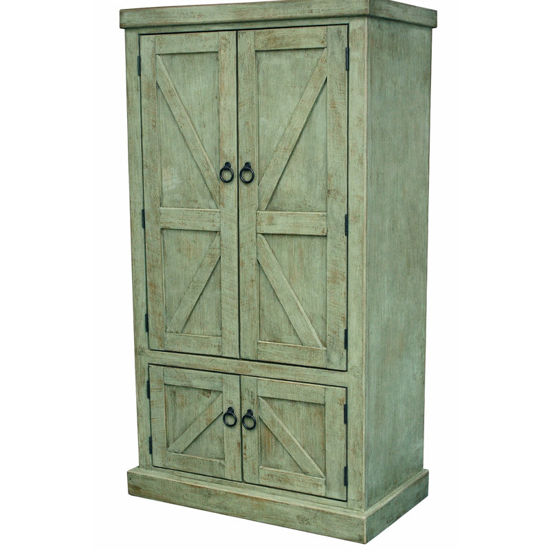 Blissfield 74.75'' Kitchen Pantry, Rustic Aquamarine