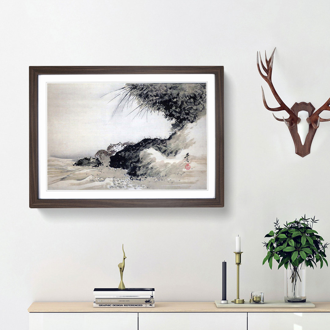Crabs on Shore Rocks by Shibata Zeshin - Picture Frame Painting Print