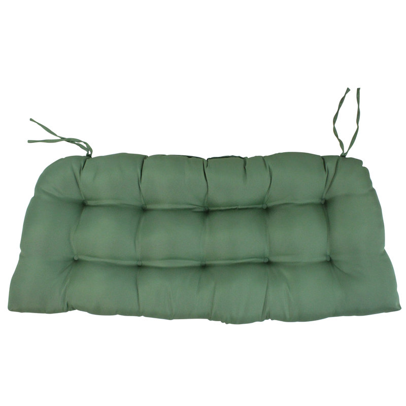 Coussins de patio d'extérieur touffetés en osier vert 3 pièces 41 po