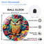 Horloge murale colorée hibou 12 po