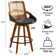 Darries Swivel 26" Counter Height Bar Stools With Cane Rattan Back