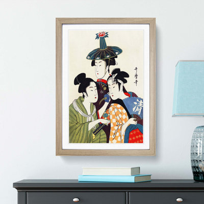 The Three Young Women by Kitagawa Utamaro - Picture Frame Painting Print