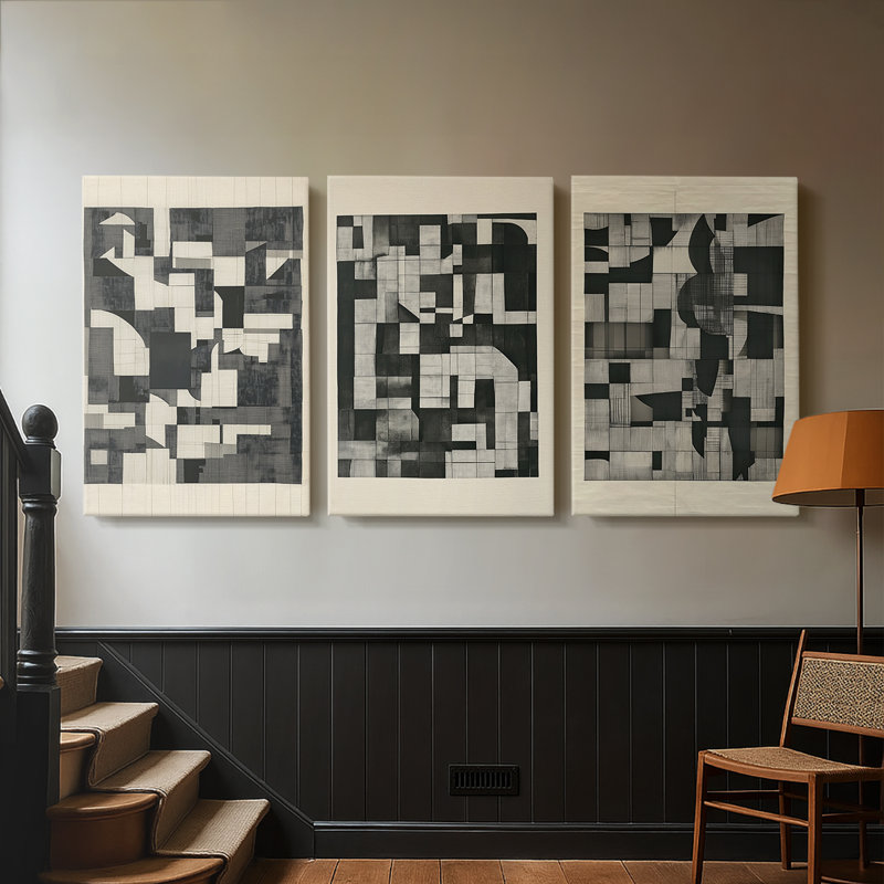 ABSTRACT Series DCCCLX-III - Toile tendue sur mesure - 3 pièces, H 48 po x l 96 po