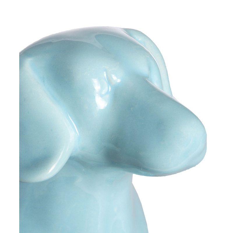 Figurine en céramique Beagle debout, Bleu reluisant