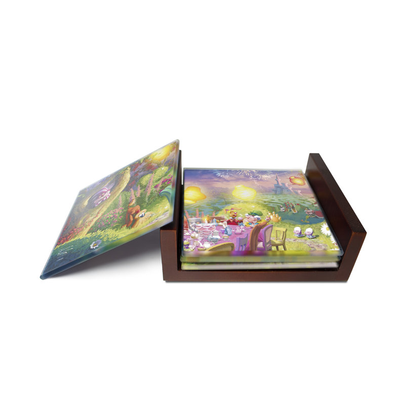 (Symboles) Ensemble de sous-verres en verre Starfire, Disney / Mad Hatter's Tea Party