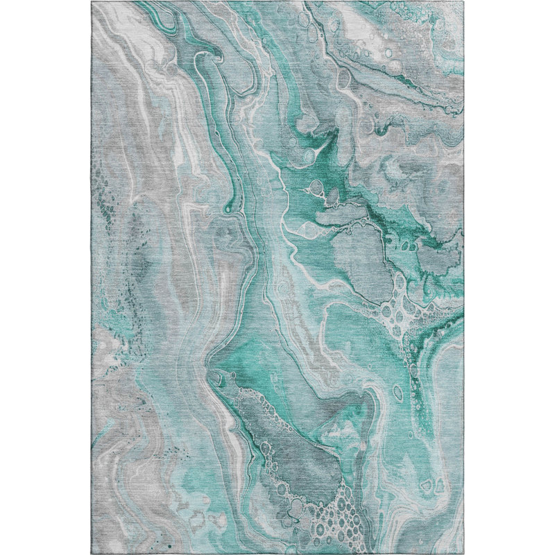 Premium Machine Washable Slesnick AMF1681 Abstract Rug, Rectangle 10' x 14'