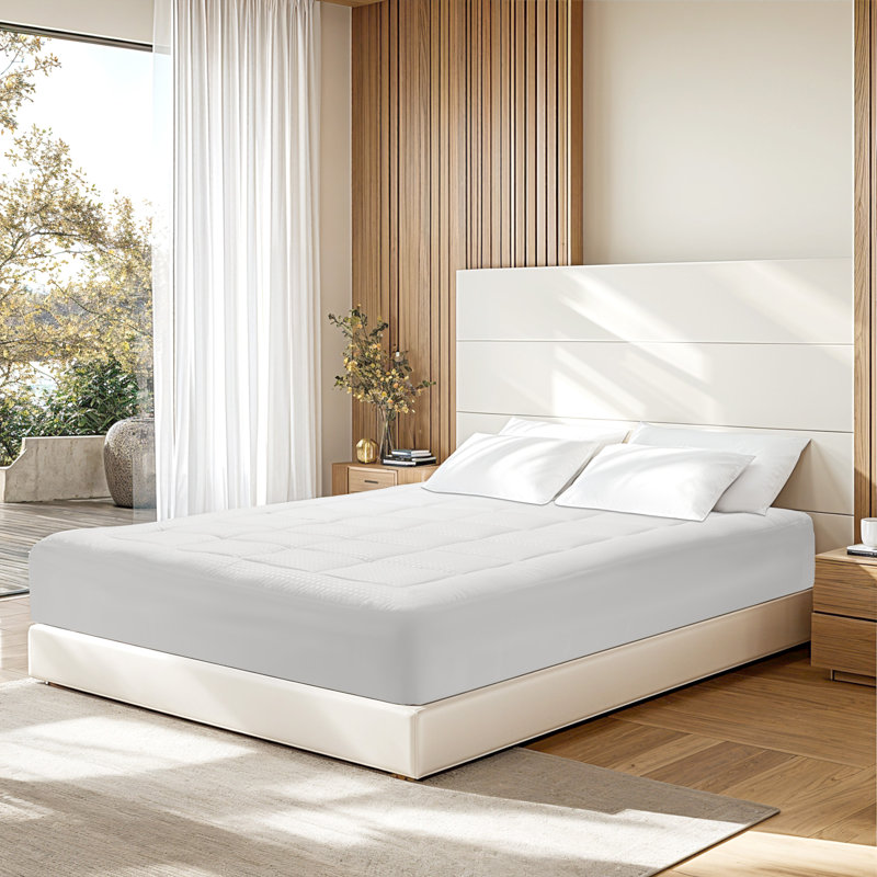 Surmatelas en damier Crotty 350g, Grand, Blanc
