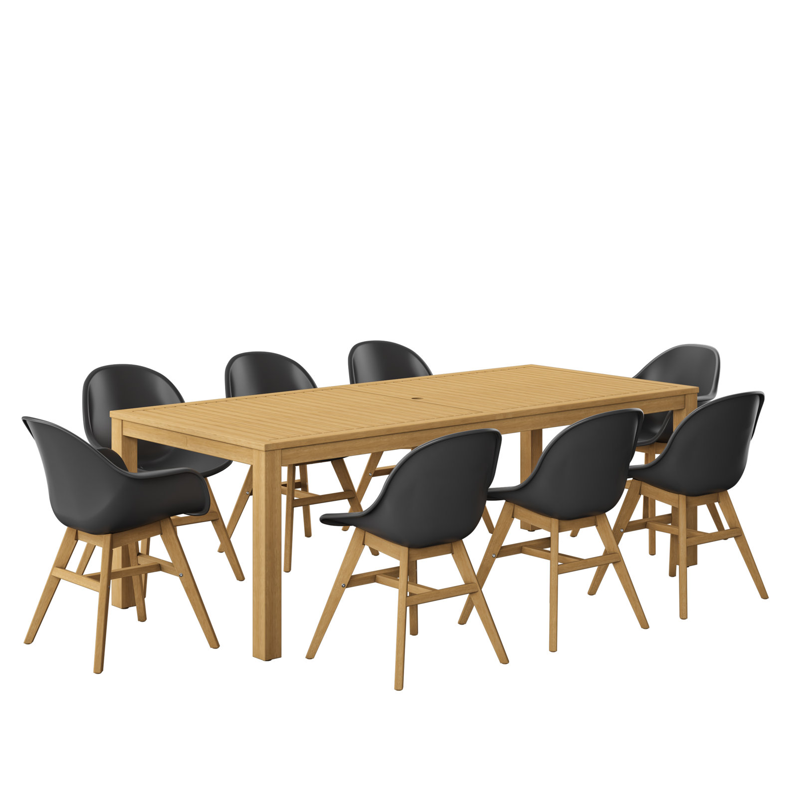 Anautica 88'' Rectangular 8 - Person Outdoor Dining Set