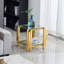 Table de bout carrée 20 pouces, table de bout moderne en acier inoxydable, table basse en verre trempé transparent double couche, table d'appoint avec rangement, table de bout-1384402562