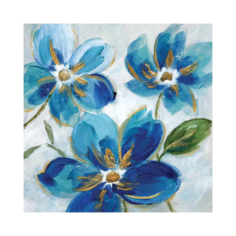 Flowering Blues I by Nan - Print on Canvas, 30.48 cm H x 30.48 cm W, Wrapped Canvas
