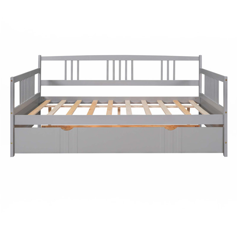 Daybed Wood Bed With Twin Size Trundle