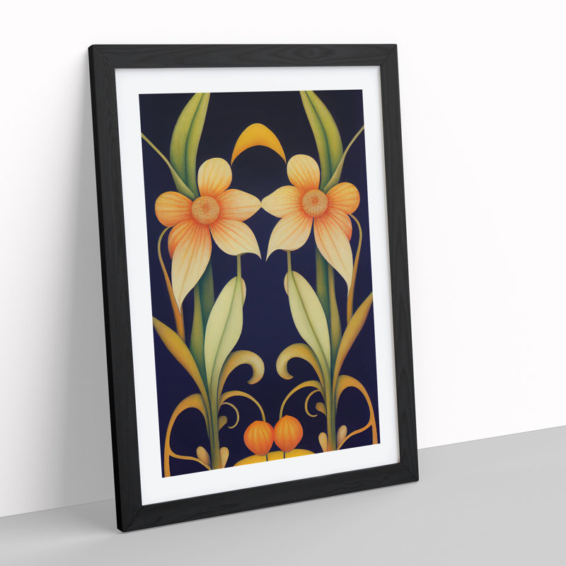 Majestic Flowers - Framed Print, Black, 64cm H x 46cm W x 2cm D