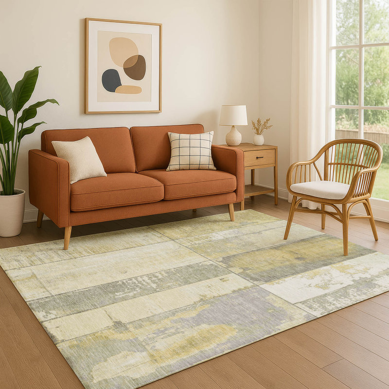Tapis géométrique de qualité supérieure lavable à la machine Crestover AMF1877, Rectangle 10 pi x 14 pi