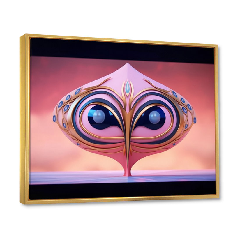 Impression sur toile, "Futur minimalisme alien", Cadre flottant doré, H 12 po x l 20 po x P 1 po