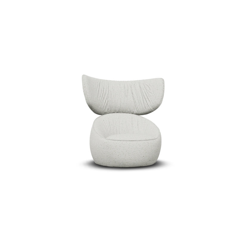 Hana Swivel Wingback Chair, Jacquard White