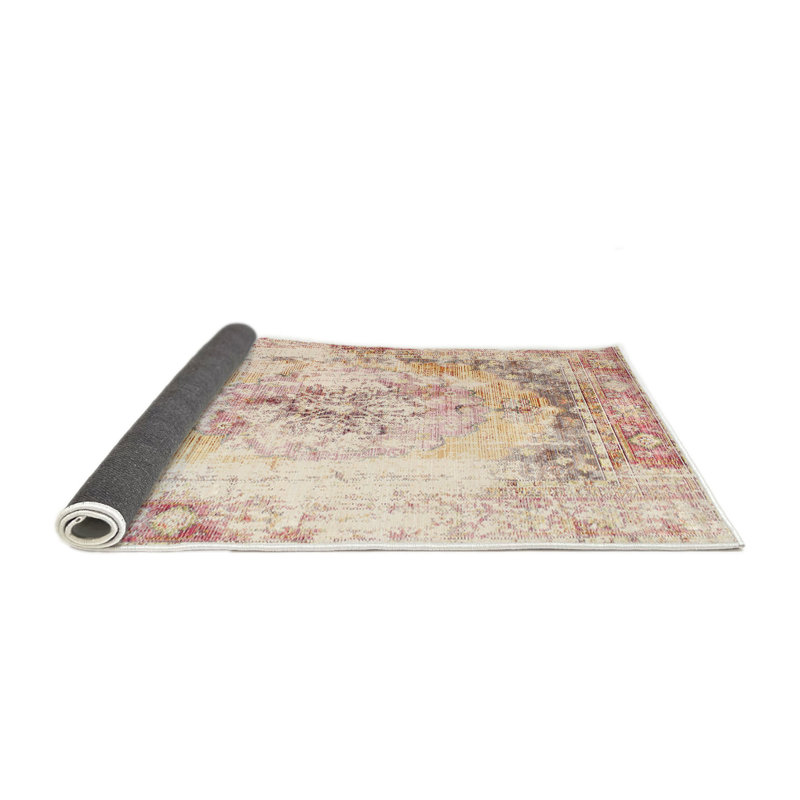 Tapis oriental jaune Libra, Rond 6 pi