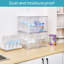 Ensemble de 4 tiroirs de rangement empilables transparents, bacs de rangement en plastique de 9,7 po de hauteur pour les soins de la peau, fournitures de salle de bain, idéal pour l'armoire, le lavabo, le meuble-lavabo, la cuisine, le garde-manger