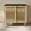 Meuble-lavabo autoportant 36 po Delice en chêne naturel avec comptoir à 3 trous noir Delice