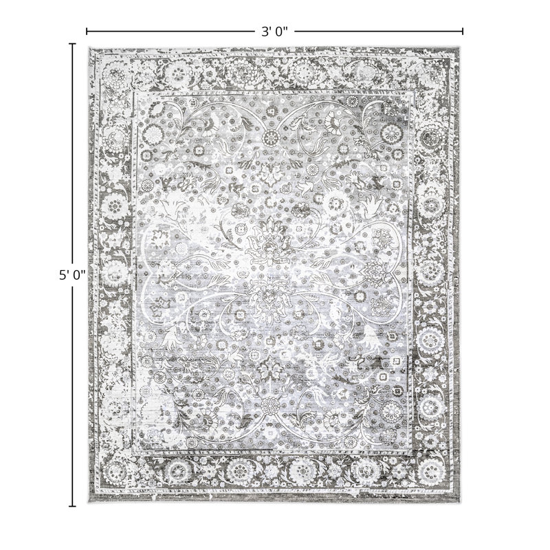 Royal Oriental Area Rug in Shadow, Rectangle 3' x 5'
