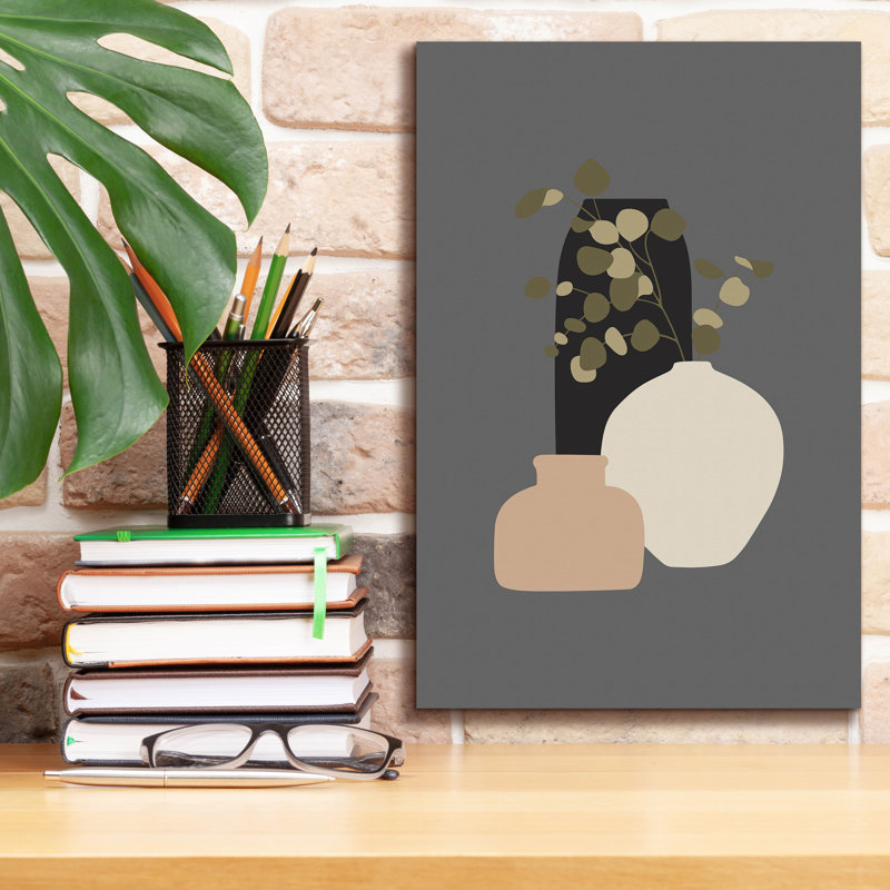 «Three Vases 3» par Incado, art mural sur toile, H 18 po x l 12 po x P 0,75 po