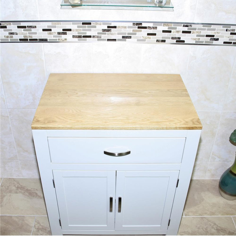 Ximena Solid Wood Bathroom Cabinet, Grey