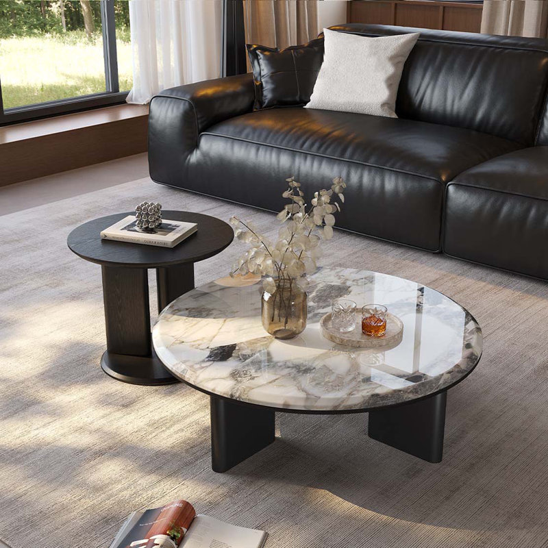Table basse Italian, Blanc / Gris / Noir