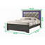Ensemble de chambre à coucher 5 pièces à revêtement capitonné à DEL 5 pièces-2060329440-2060329446