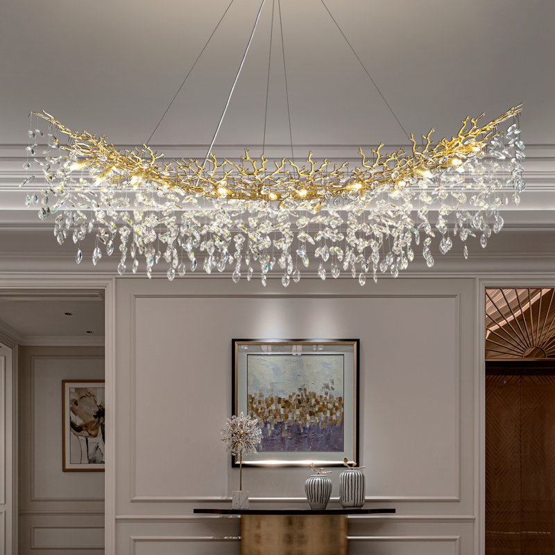 Lustre linéaire en cristal 72 po