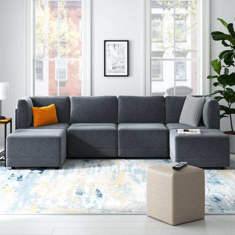 Wade Logan® Fultonham 6 - Piece Upholstered Sectional & Reviews | Wayfair