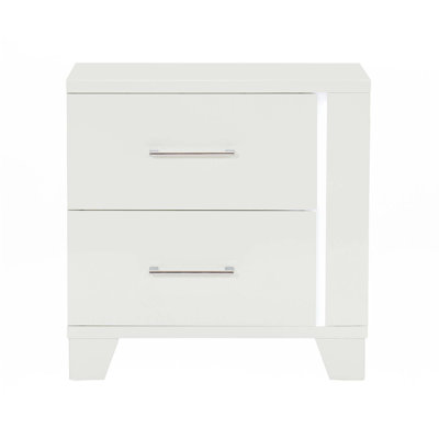 Table de chevet haute brillance 1pc avec lumière DEL